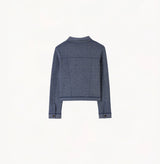 DENIM-LOOK COLLARED JACKET
