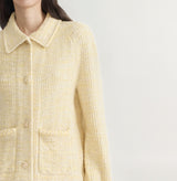 TWEED CROCHET-TRIM COLLARED JACKET