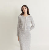 MULTICOLOR TWEED CREWNECK JACKET