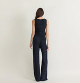 SHIMMER POINTELLE STRAIGHT-LEG PANTS