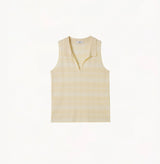 CHECK SLEEVELESS POLO TOP