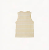 CHECK SLEEVELESS POLO TOP