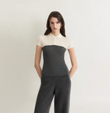 COLOR-BLOCK POLO TOP