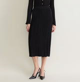 POINTELLE STRAIGHT MIDI SKIRT