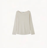 SHEER CABLE-KNIT GATHERED TOP