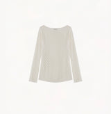 SHEER CABLE-KNIT GATHERED TOP