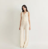 SHIMMER POINTELLE V-NECK VEST