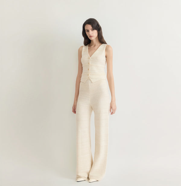 SHIMMER POINTELLE V-NECK VEST