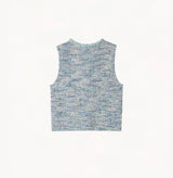 TWEED CROCHET-TRIM CREWNECK VEST