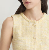 TWEED CROCHET-TRIM CREWNECK VEST