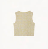 TWEED CROCHET-TRIM CREWNECK VEST