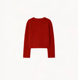CROCHET-TRIM POINTELLE CREWNECK CARDIGAN