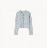 MULTICOLOR BUTTON-FRONT CREWNECK CARDIGAN