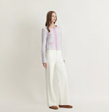 MULTICOLOR BUTTON-FRONT CREWNECK CARDIGAN