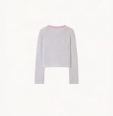 MULTICOLOR BUTTON-FRONT CREWNECK CARDIGAN