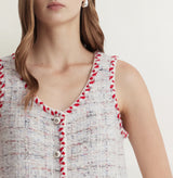 CHECKED TWEED PINAFORE DRESS