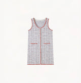 CHECKED TWEED PINAFORE DRESS