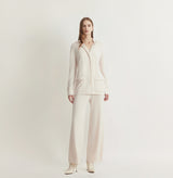 METALLIC-TRIM STRAIGHT-LEG PANTS