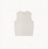 CROCHET-TRIM POINTELLE COLLARED VEST