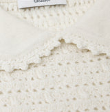 CROCHET-TRIM POINTELLE COLLARED VEST