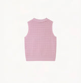 CROCHET-TRIM POINTELLE COLLARED VEST