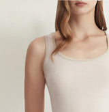 METALLIC-TRIM U-NECK TANK