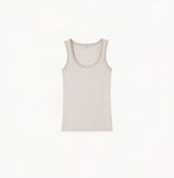 METALLIC-TRIM U-NECK TANK