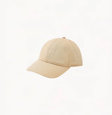 Beige baseball cap in cotton twill with embroidered monogram logo and classic beige tones.