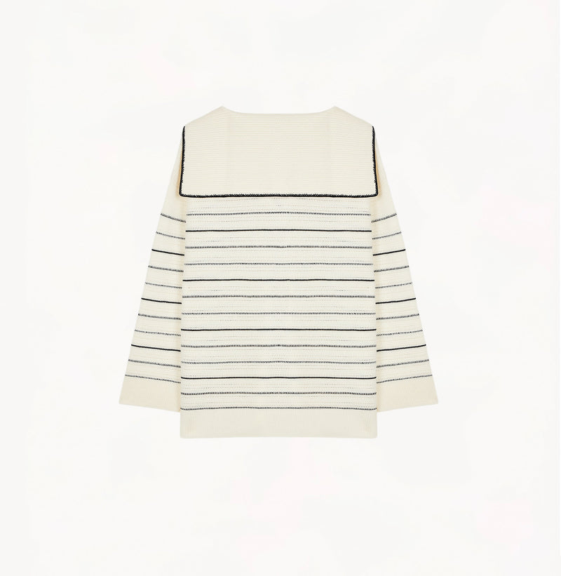 STRIPED SAILOR COLLAR SWEATER