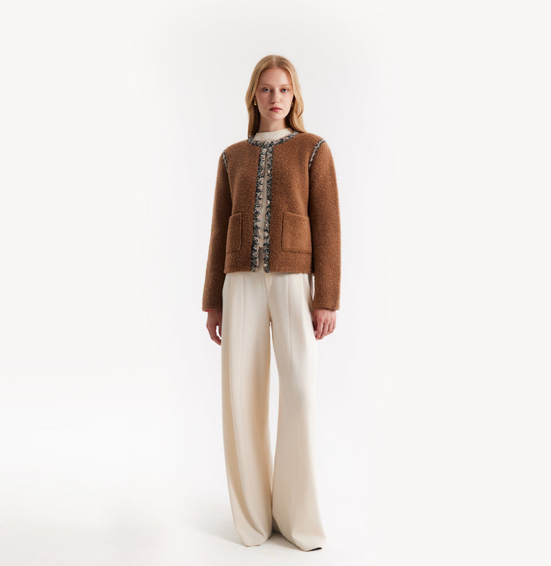 TEDDY BOUCLÉ TRIM JACKET