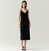 WOOL LACE-TRIMMED CAMISOLE DRESS