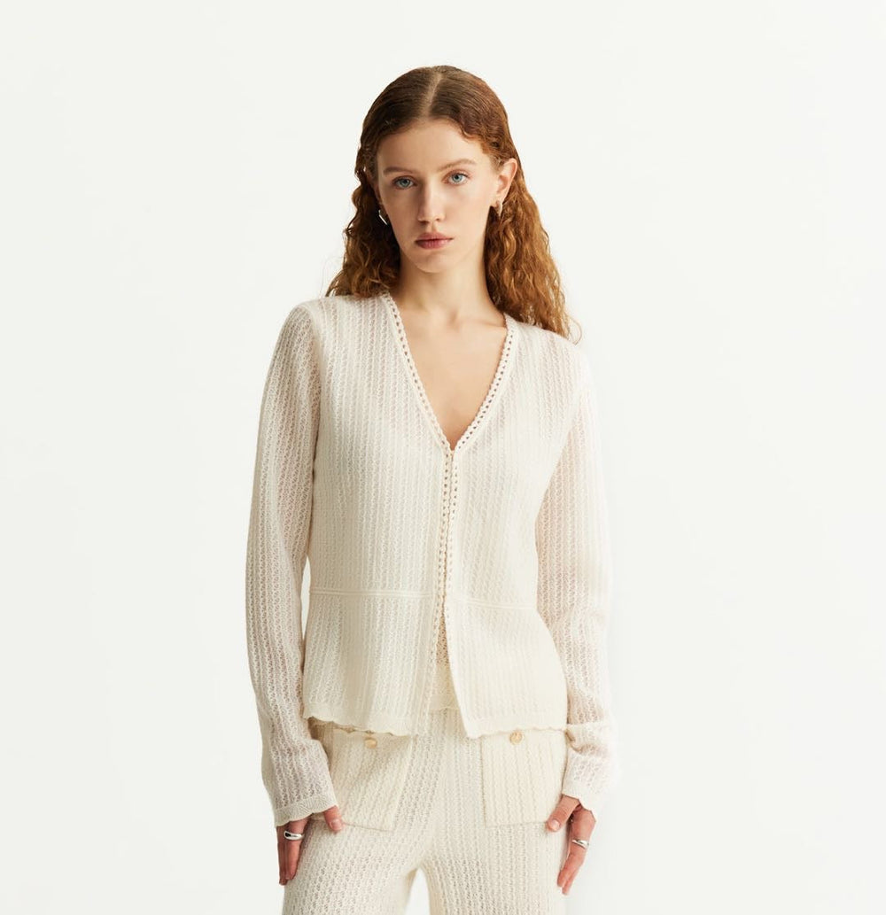 ACLENT【Loose crush knit cardigan】 Cashmere Cardigans – CRUSH Collection