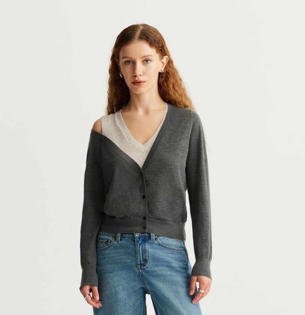 CASHMERE LAYERED CARDIGAN SWEATER – CRUSH Collection