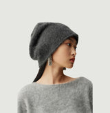 CRYSTAL EMBELLISHED FLUFFY CASHMERE BEANIE