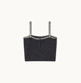 FLUFFY CASHMERE CRYSTAL EMBELLISHED CAMISOLE