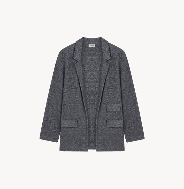 Wool blend cashmere suit in Grey melange