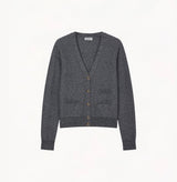 CASHMERE WOOL BLEND HERRINGBONE CARDIGAN