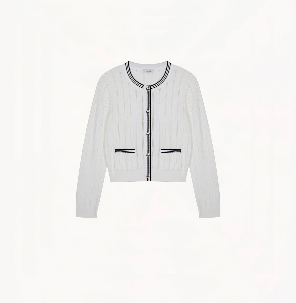 Little Lies Hannah - Turquoise & White Cardi - Chunky