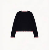 SPECKLE TWEED TRIM CARDIGAN