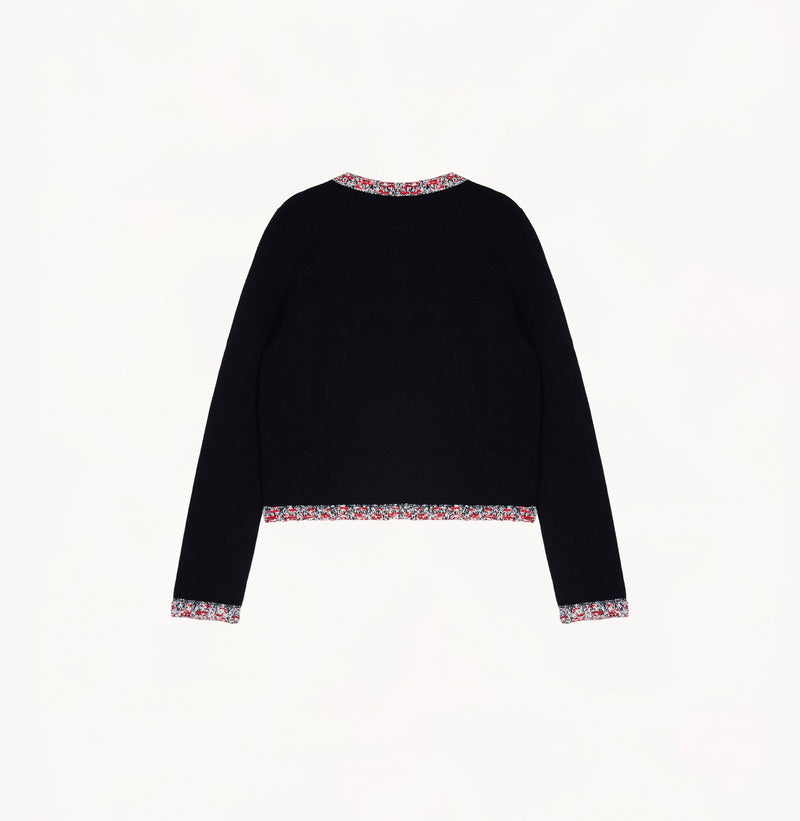SPECKLE TWEED TRIM CARDIGAN