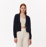 FLUFFY CASHMERE V-NECK CARDIGAN