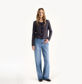 STRIPED TWEED CARDIGAN