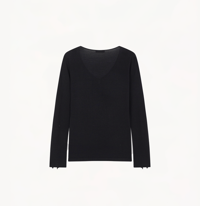 SILK CASHMERE BUTTONED TOP