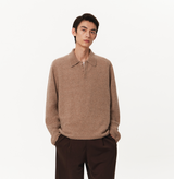 MEN'S LONG-SLEEVED POLO SWEATER