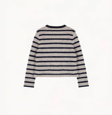 TWEED STRIPED CREWNECK JACKET