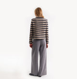 TWEED STRIPED CREWNECK JACKET
