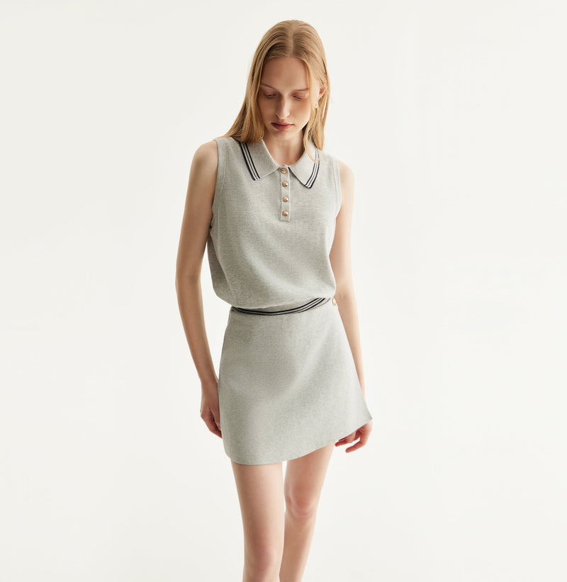 cotton skort dress GOLD BUTTONED SKORTS