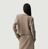 CASHMERE WOOL BLEND HERRINGBONE JACKET