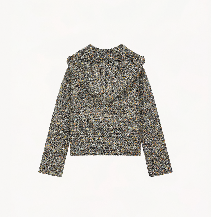 FANCY BOUCLÉ HOODED JACKET