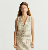 HOUNDSTOOTH V-NECK VEST